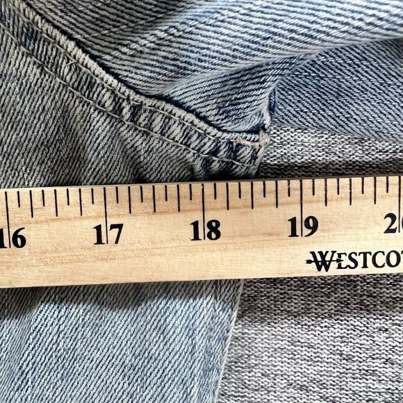 Old Navy Denim Jacket Women’s Medium Tall Distressed Light Wash Trucker Jean - Picture 6 of 13